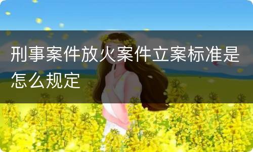 刑事案件放火案件立案标准是怎么规定