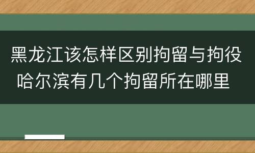 黑龙江该怎样区别拘留与拘役 哈尔滨有几个拘留所在哪里