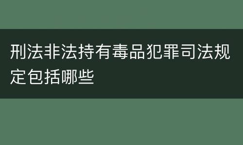 刑法非法持有毒品犯罪司法规定包括哪些