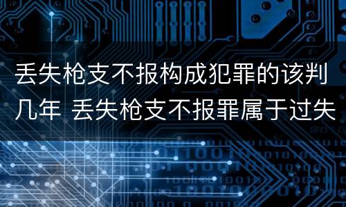 丢失枪支不报构成犯罪的该判几年 丢失枪支不报罪属于过失犯罪吗
