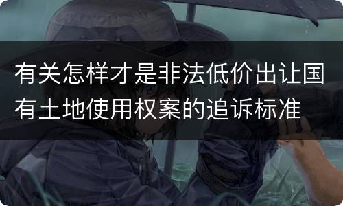 有关怎样才是非法低价出让国有土地使用权案的追诉标准