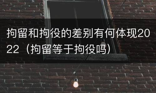 拘留和拘役的差别有何体现2022（拘留等于拘役吗）