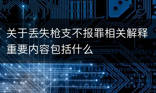 关于丢失枪支不报罪相关解释重要内容包括什么