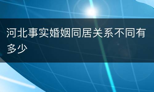 河北事实婚姻同居关系不同有多少