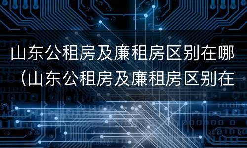 山东公租房及廉租房区别在哪（山东公租房及廉租房区别在哪里）