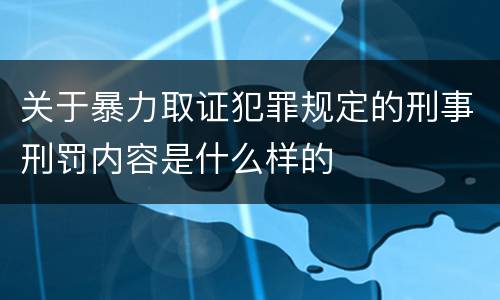 关于暴力取证犯罪规定的刑事刑罚内容是什么样的