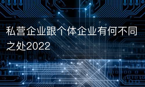 私营企业跟个体企业有何不同之处2022