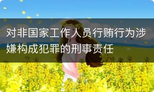对非国家工作人员行贿行为涉嫌构成犯罪的刑事责任