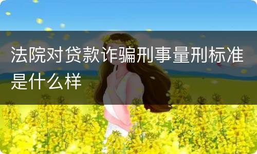法院对贷款诈骗刑事量刑标准是什么样