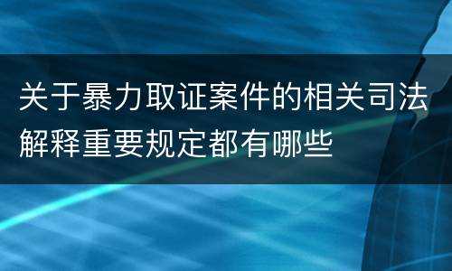 关于暴力取证案件的相关司法解释重要规定都有哪些