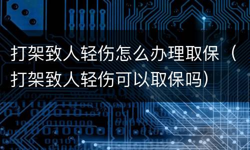 打架致人轻伤怎么办理取保（打架致人轻伤可以取保吗）
