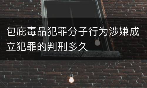 包庇毒品犯罪分子行为涉嫌成立犯罪的判刑多久