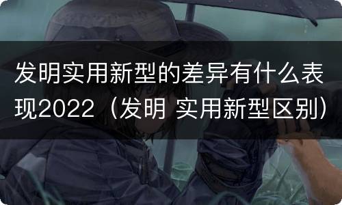 发明实用新型的差异有什么表现2022（发明 实用新型区别）