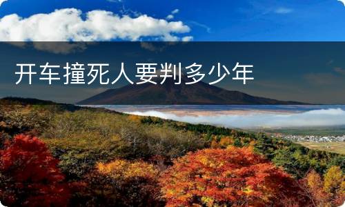 开车撞死人要判多少年
