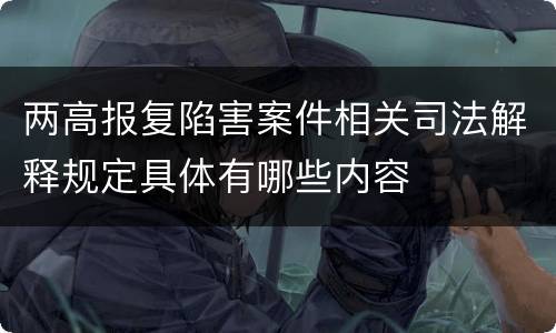 两高报复陷害案件相关司法解释规定具体有哪些内容