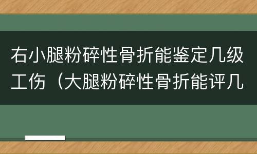 右小腿粉碎性骨折能鉴定几级工伤（大腿粉碎性骨折能评几级伤残鉴定）