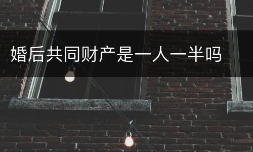 婚后共同财产是一人一半吗