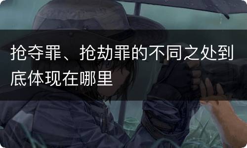 抢夺罪、抢劫罪的不同之处到底体现在哪里