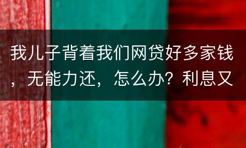 我儿子背着我们网贷好多家钱，无能力还，怎么办？利息又高