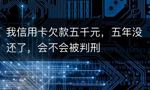 我信用卡欠款五千元，五年没还了，会不会被判刑
