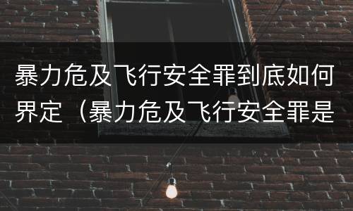 暴力危及飞行安全罪到底如何界定（暴力危及飞行安全罪是危险犯吗）