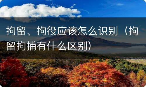 拘留、拘役应该怎么识别（拘留拘捕有什么区别）