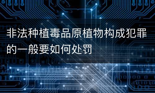 非法种植毒品原植物构成犯罪的一般要如何处罚