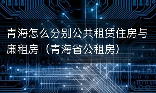 青海怎么分别公共租赁住房与廉租房（青海省公租房）
