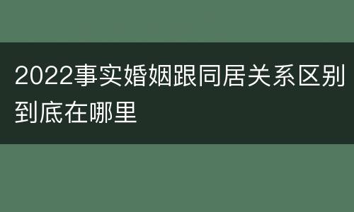 2022事实婚姻跟同居关系区别到底在哪里