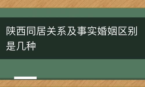 陕西同居关系及事实婚姻区别是几种