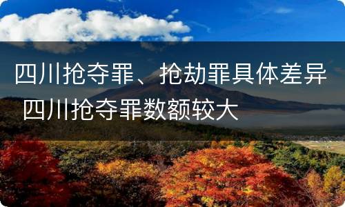 四川抢夺罪、抢劫罪具体差异 四川抢夺罪数额较大