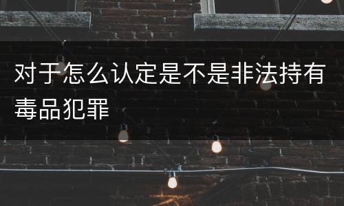 对于怎么认定是不是非法持有毒品犯罪