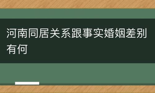河南同居关系跟事实婚姻差别有何