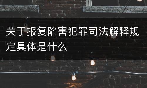 关于报复陷害犯罪司法解释规定具体是什么