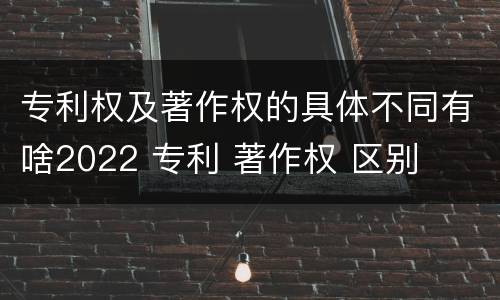 专利权及著作权的具体不同有啥2022 专利 著作权 区别