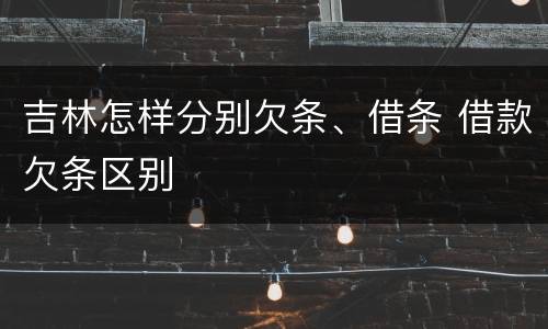 吉林怎样分别欠条、借条 借款欠条区别
