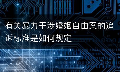 有关暴力干涉婚姻自由案的追诉标准是如何规定