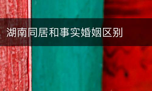 湖南同居和事实婚姻区别
