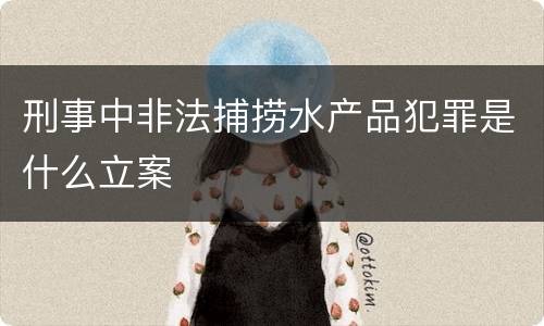 刑事中非法捕捞水产品犯罪是什么立案