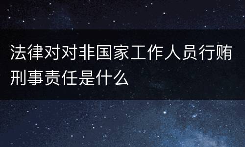 法律对对非国家工作人员行贿刑事责任是什么