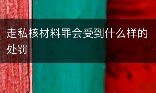 走私核材料罪会受到什么样的处罚