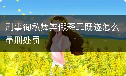 刑事徇私舞弊假释罪既遂怎么量刑处罚