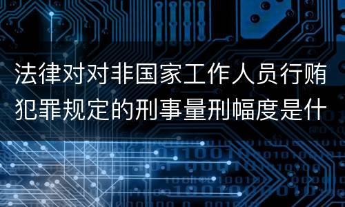 法律对对非国家工作人员行贿犯罪规定的刑事量刑幅度是什么