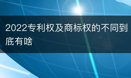 2022专利权及商标权的不同到底有啥