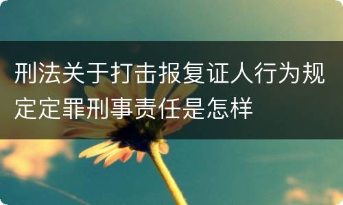 刑法关于打击报复证人行为规定定罪刑事责任是怎样
