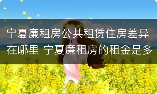 宁夏廉租房公共租赁住房差异在哪里 宁夏廉租房的租金是多少钱