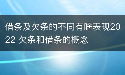 借条及欠条的不同有啥表现2022 欠条和借条的概念