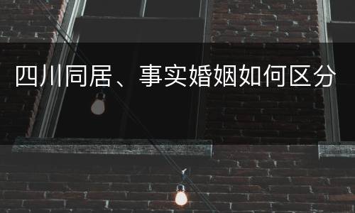 四川同居、事实婚姻如何区分