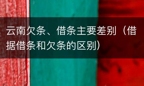 云南欠条、借条主要差别（借据借条和欠条的区别）