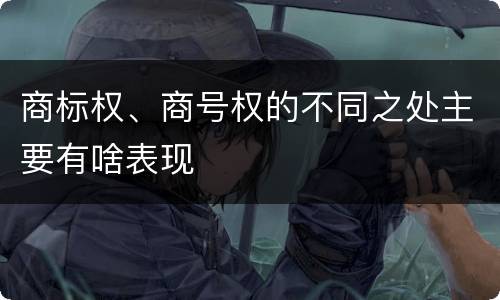 商标权、商号权的不同之处主要有啥表现